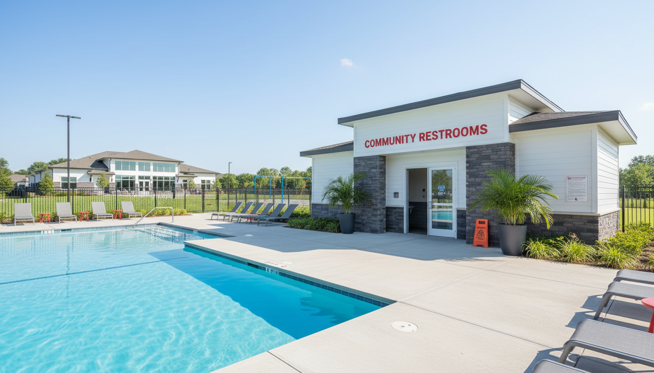 Pool area and restroom cleaning